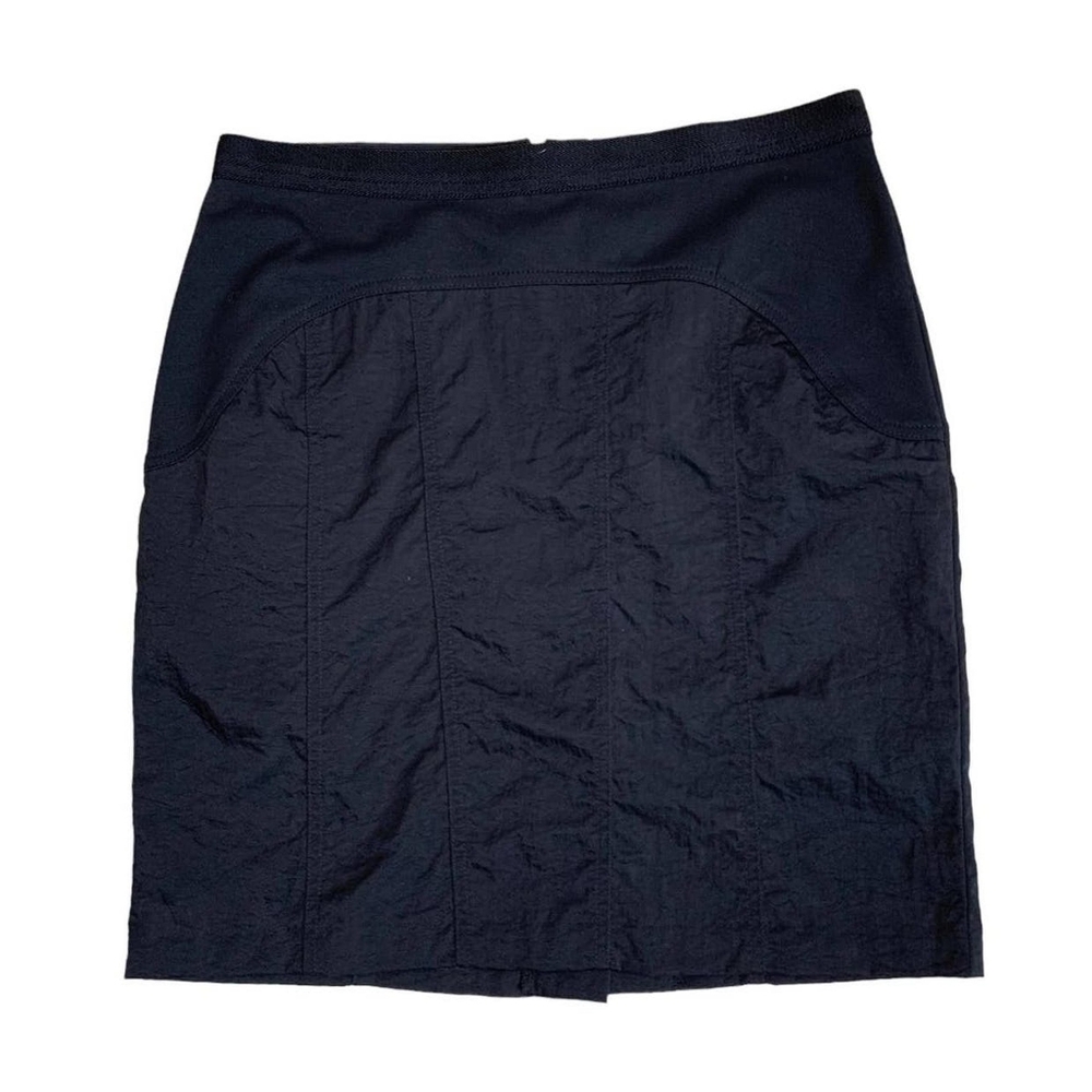 Simply Vera Wang Mini Skirt Black Nylon Elastic Waist Back Zip Closure sz 16